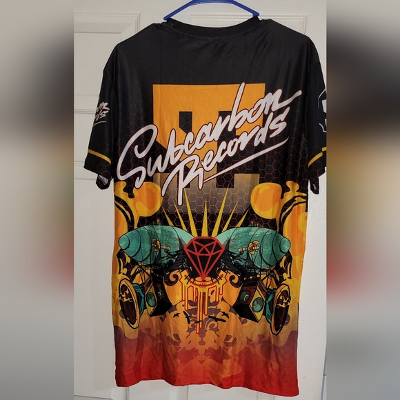 Subcarbon Records all over print shirt Dry Fit In Wubz We Trust - Picture 2 of 3